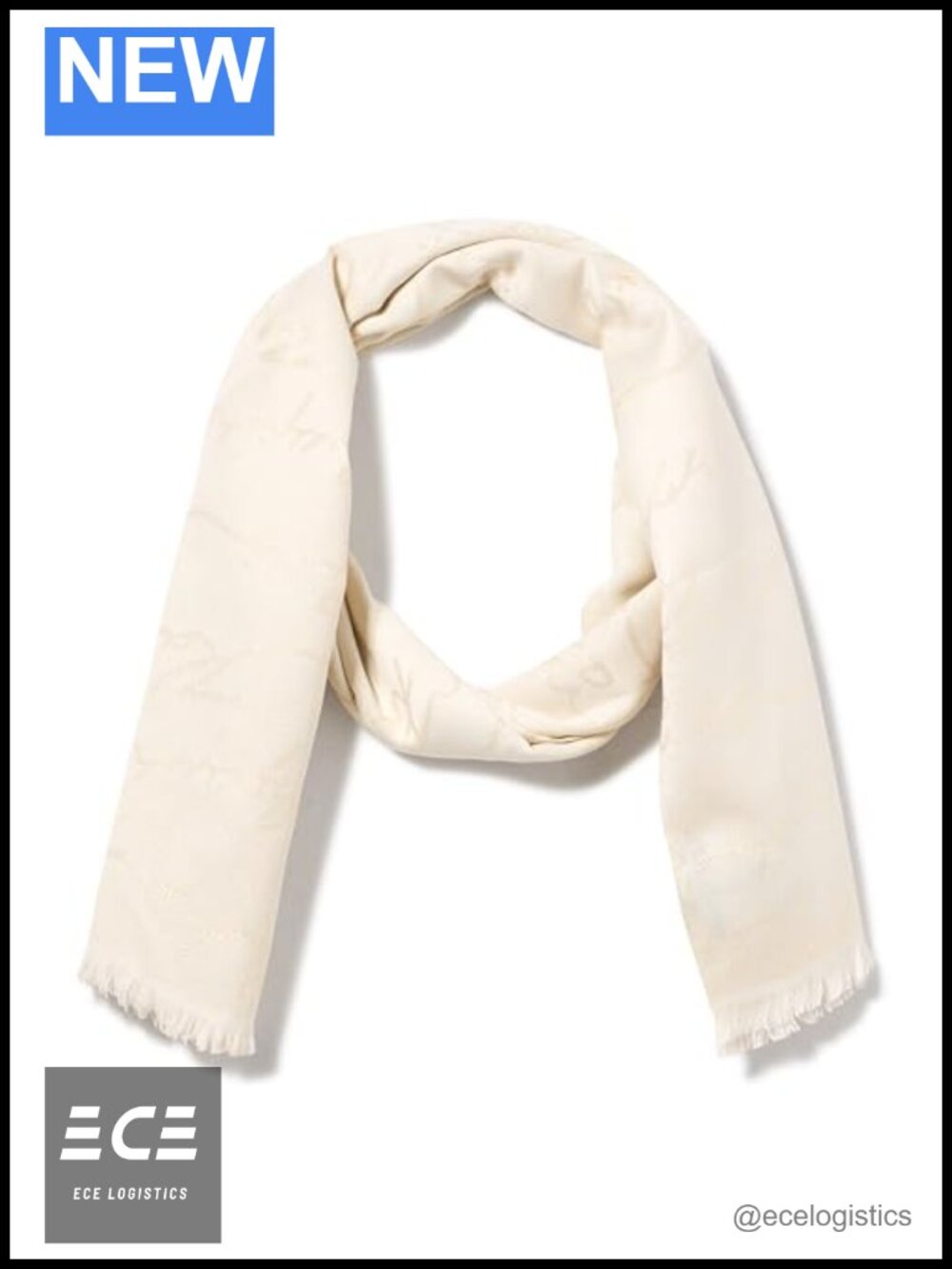 Metallic Karl Signature Pashmina Eyelash Fringe Scarf Wrap